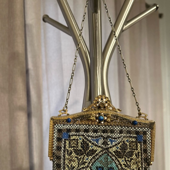 COPY - Ornate Beaded Evening Bag with Gold Frame - Picture 6 of 13